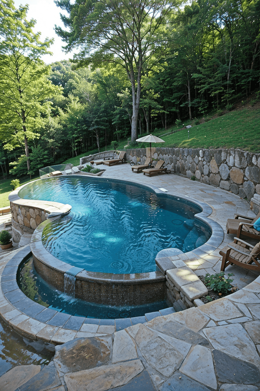 pool retaining walls sloped elation pool