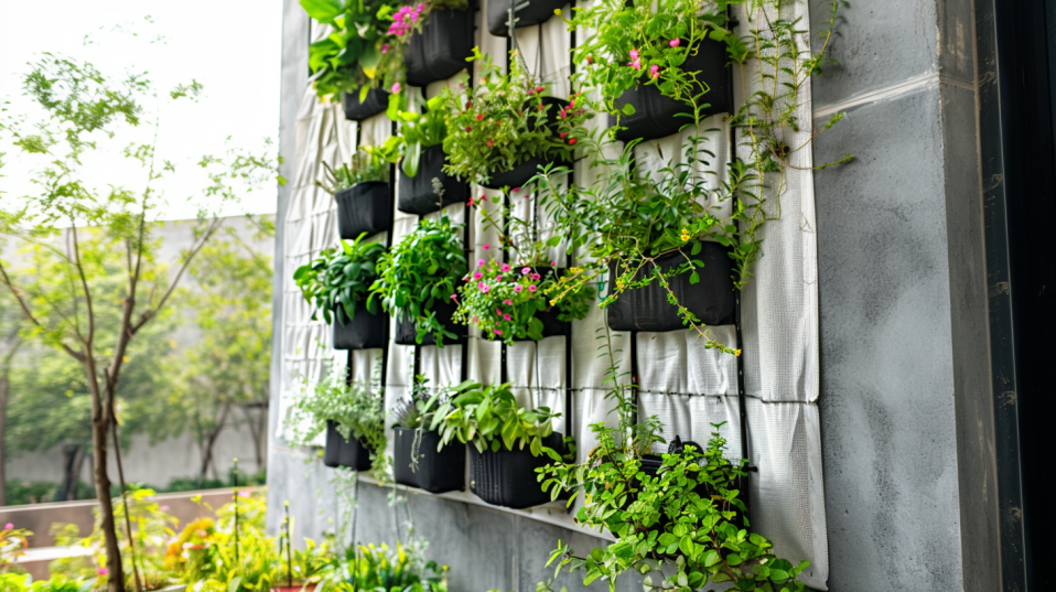 small vertical gardening front house