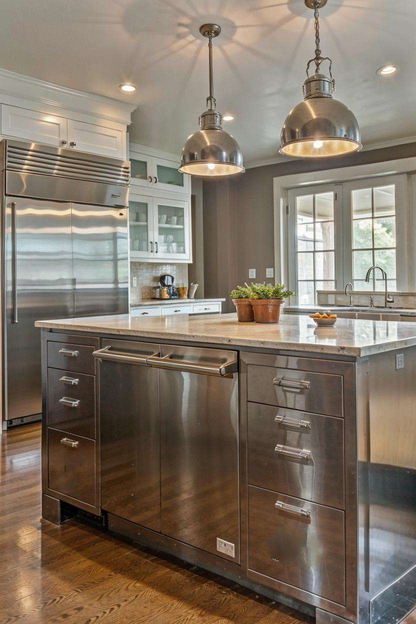 stainless steel kitchen island material