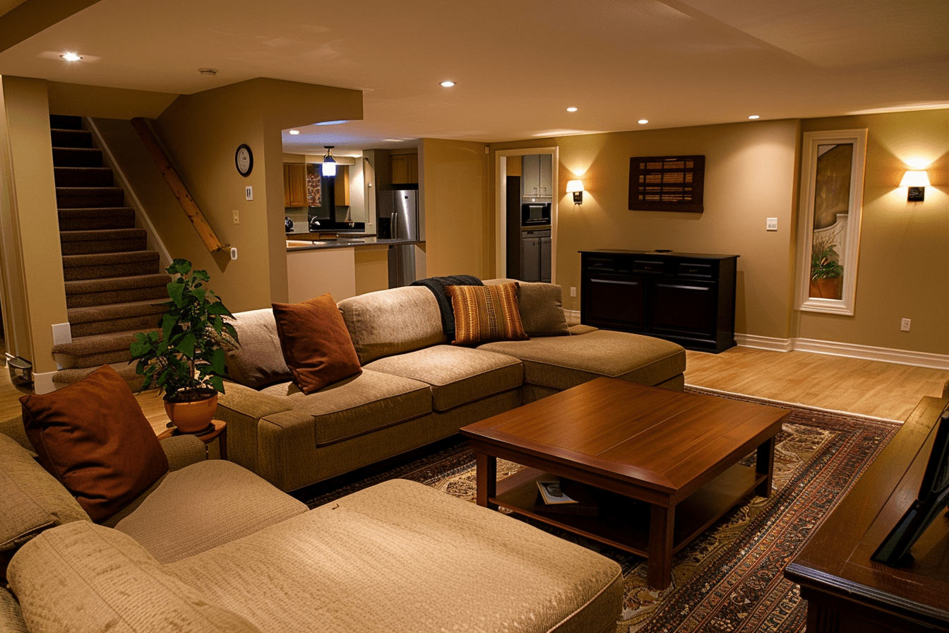 Basement Warm Lighting cozy