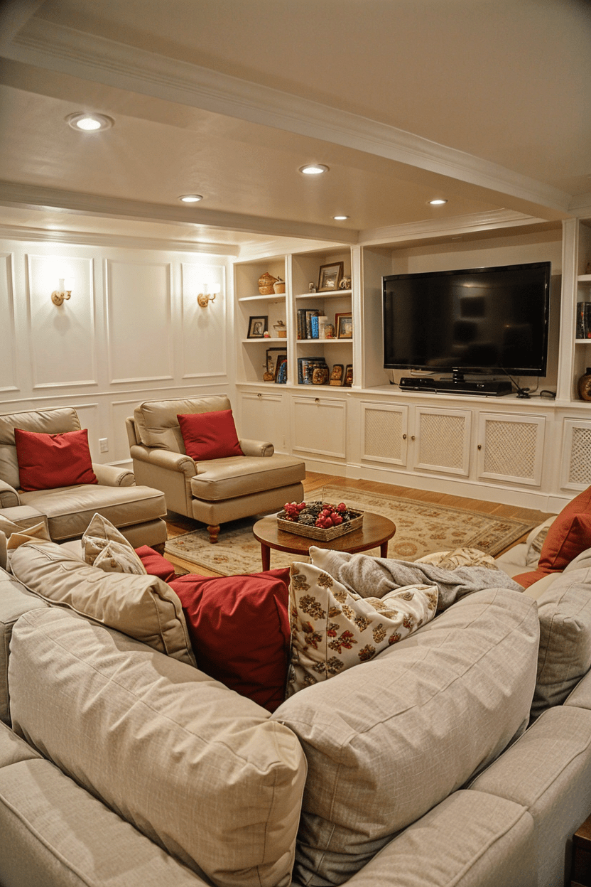 Basement with Comfortable Seating