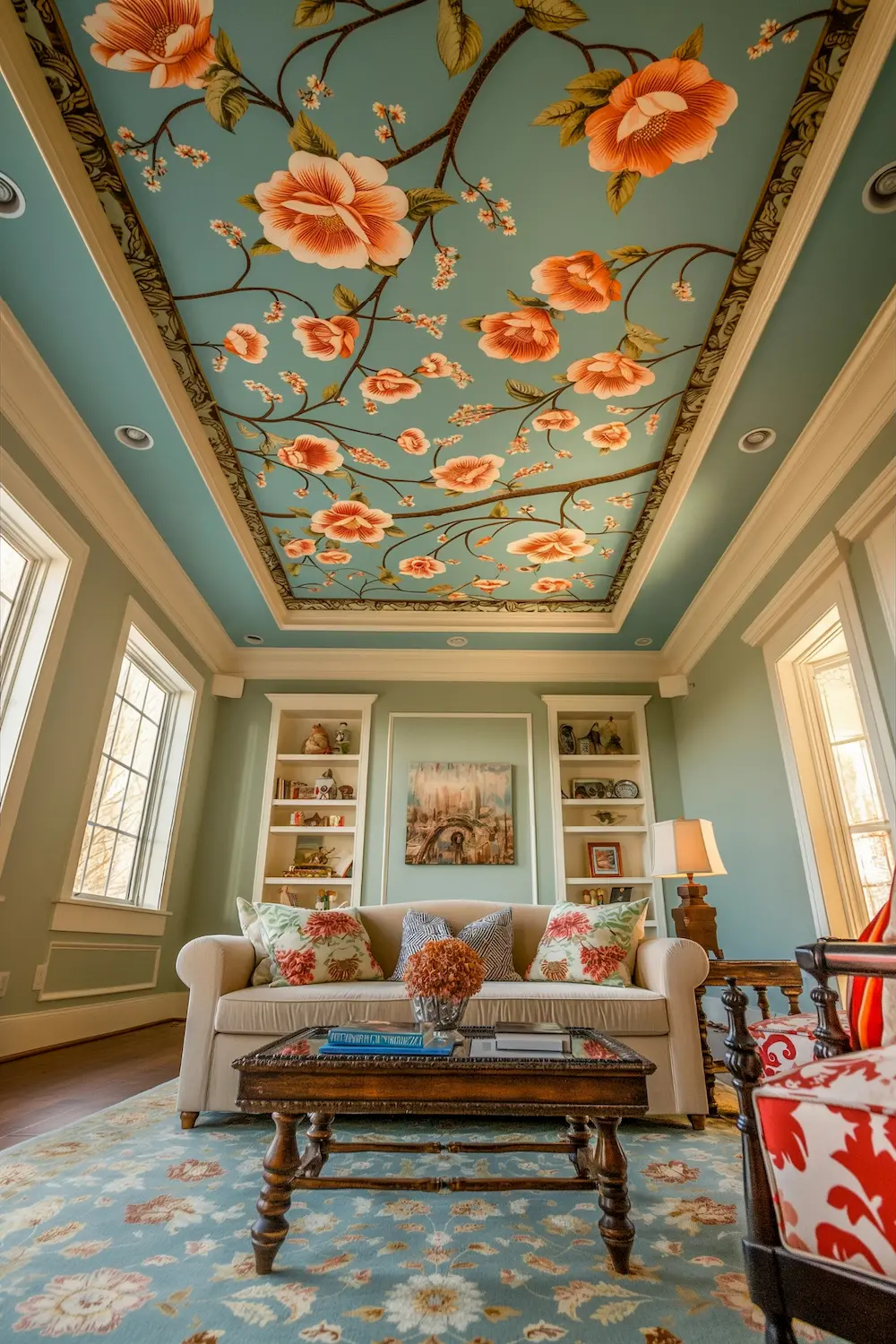 Ceiling Floral Patterns living room