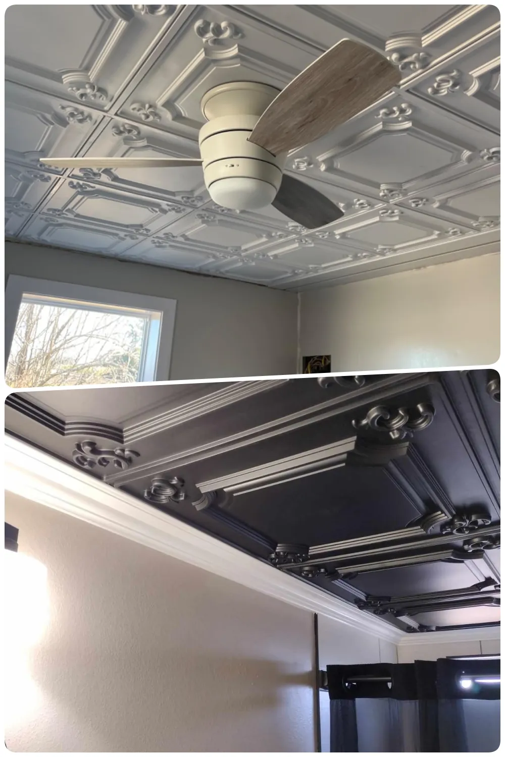 Ceiling Panels tiles, white and black