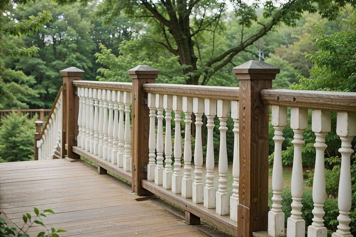 Classic Wooden Deck Railing