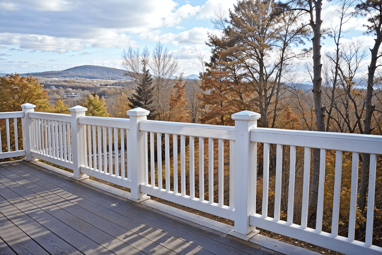 Crisp White Deck Railing