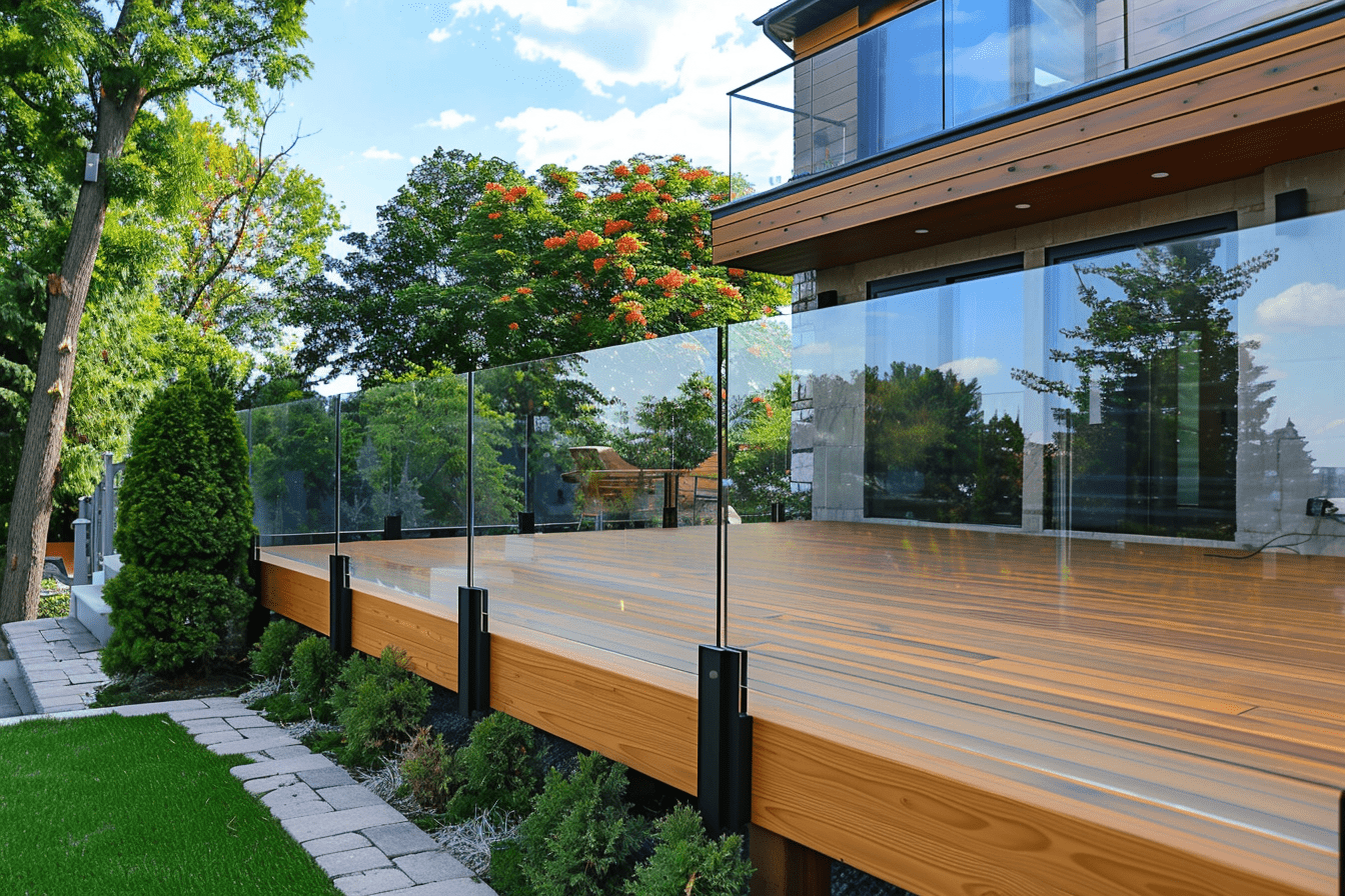 Glass deck railing