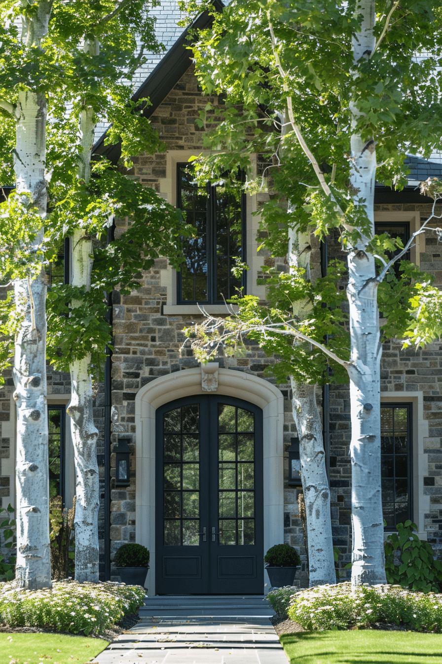 Hybrid Poplar tree entrance house