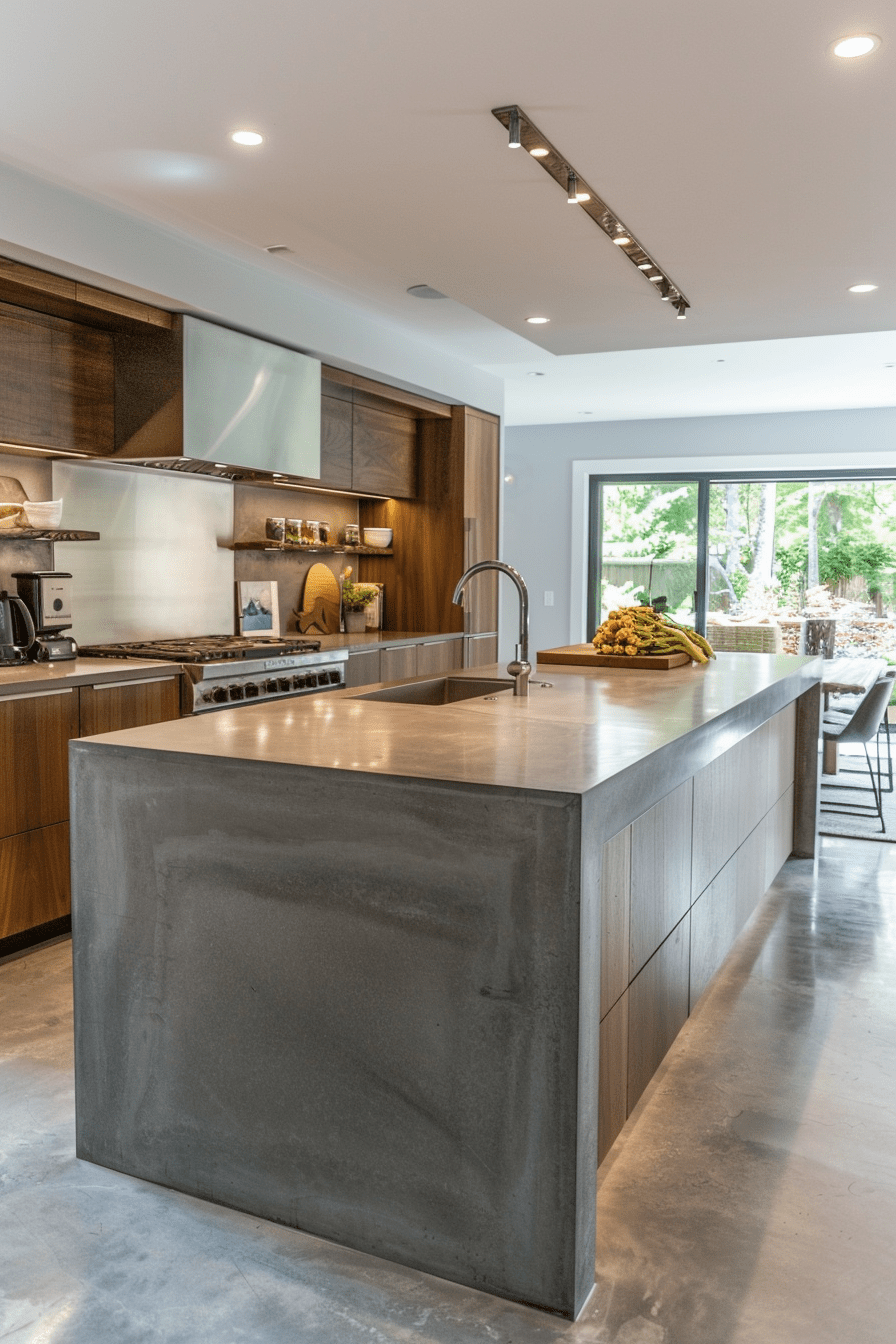 Kitchen Island Concrete Material