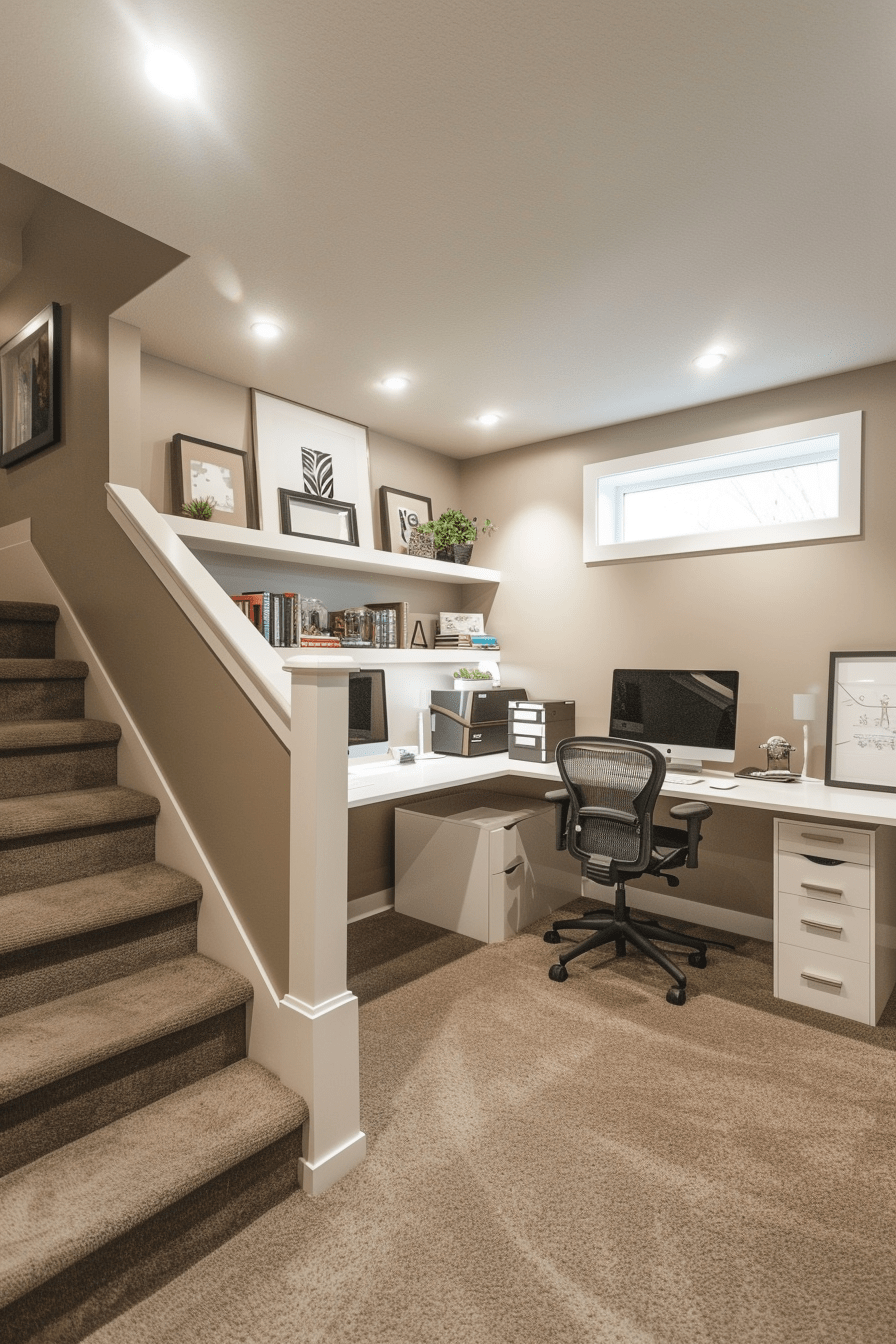 Modern Home Office Basement