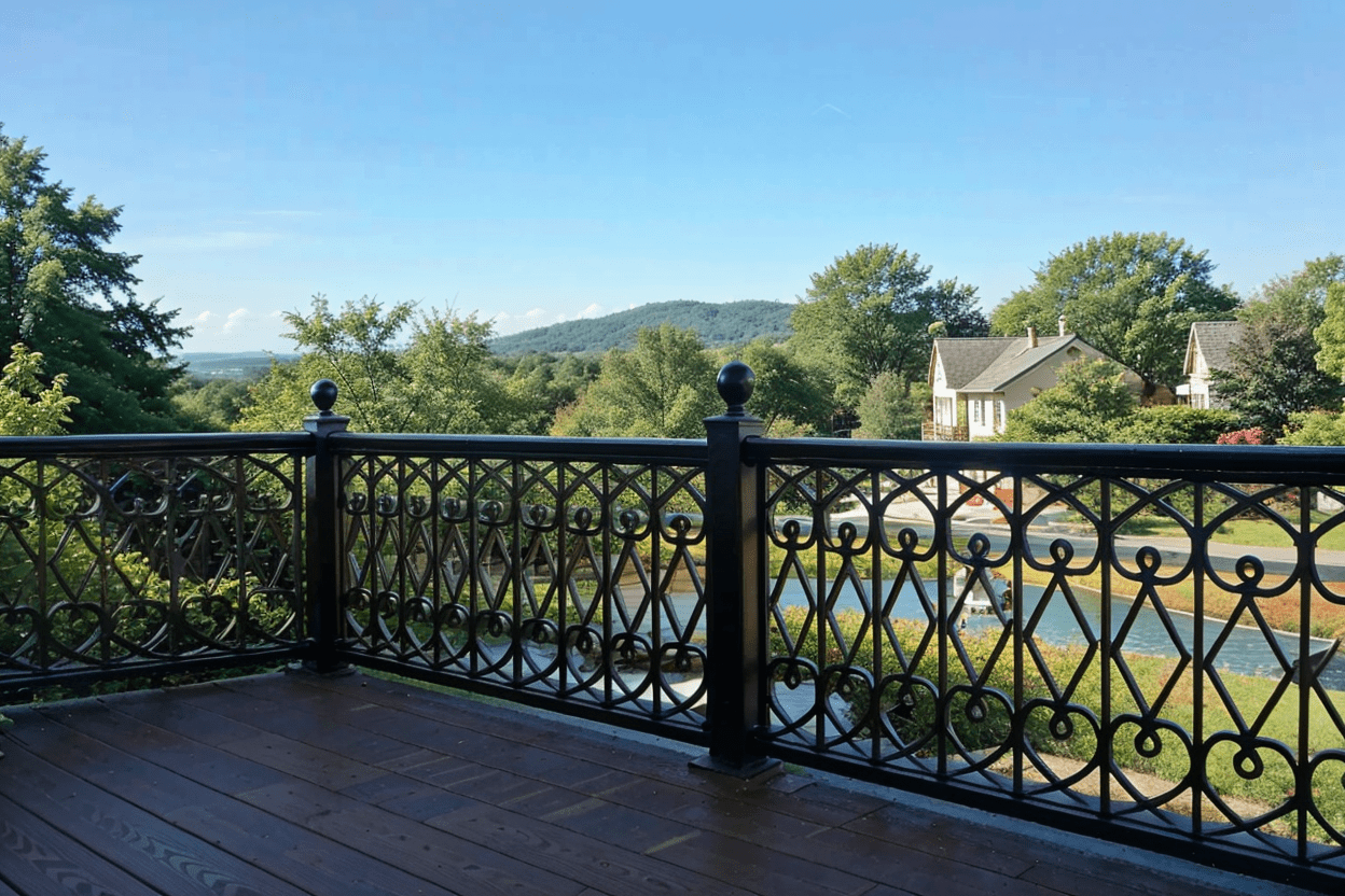 Ornamental Iron Deck Railing patterns style