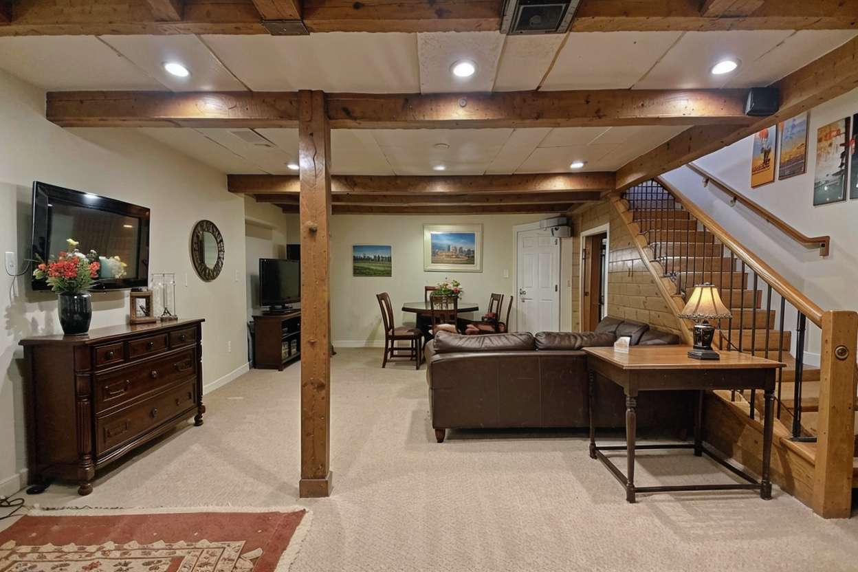 Rustic Basement Wood