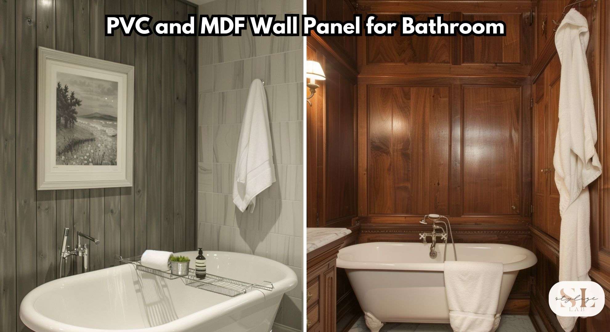 Shower Walls wall panel, grey vertical wall and dark wood