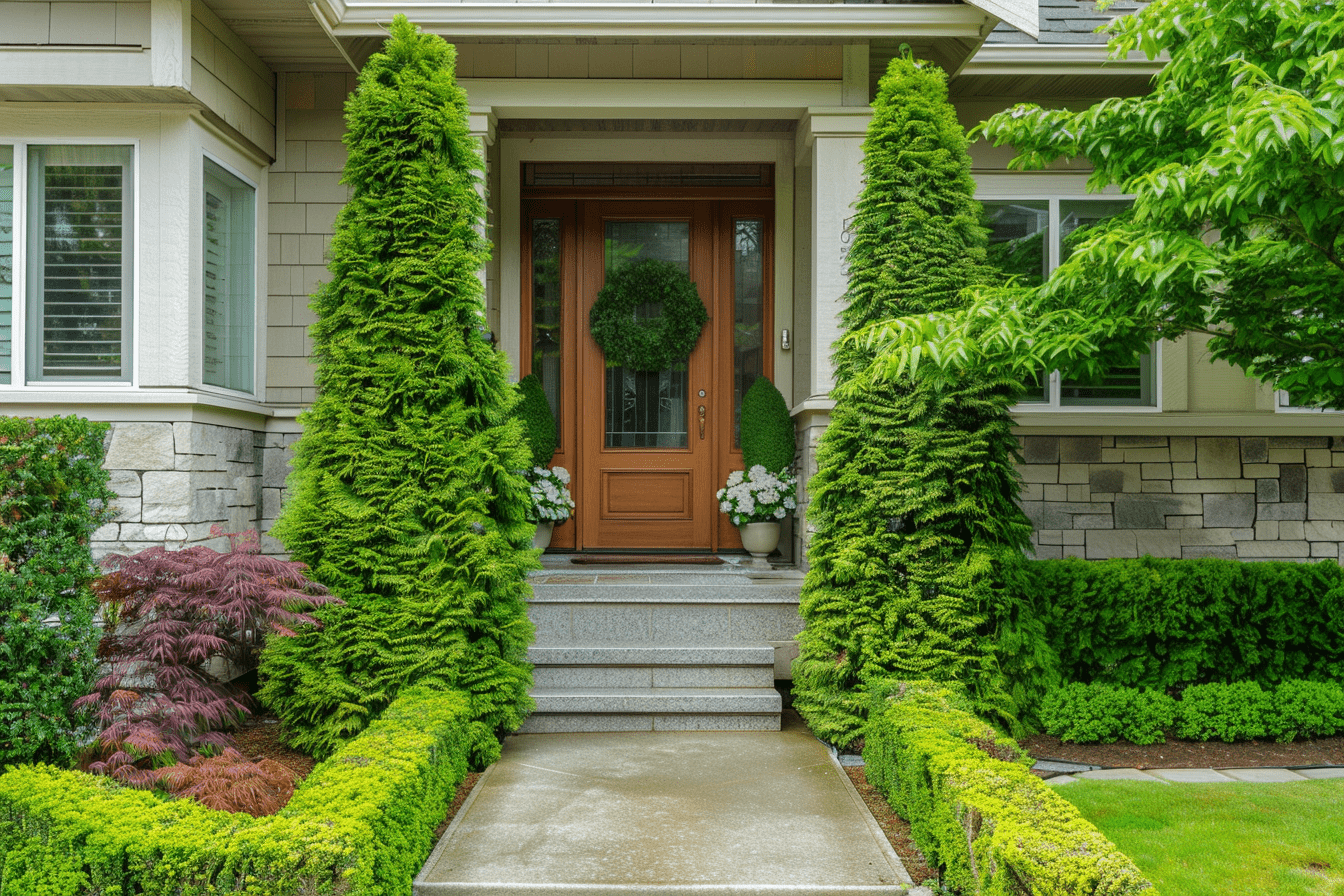 Thuja Green Giant Tree entrance house door