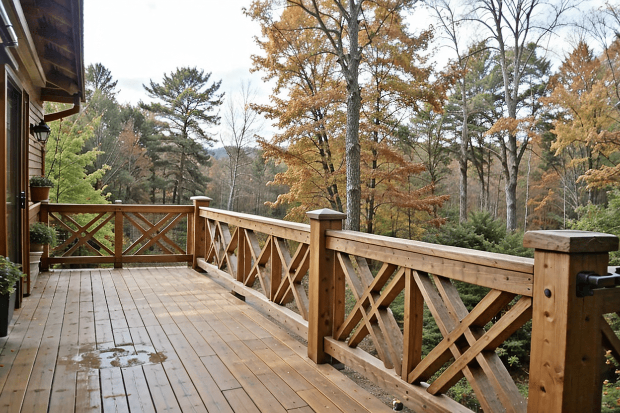 X Style deck railing design