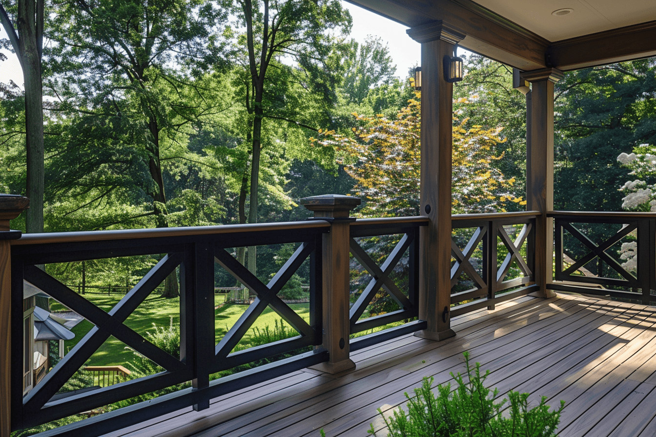 X pattern Railing Design deck style