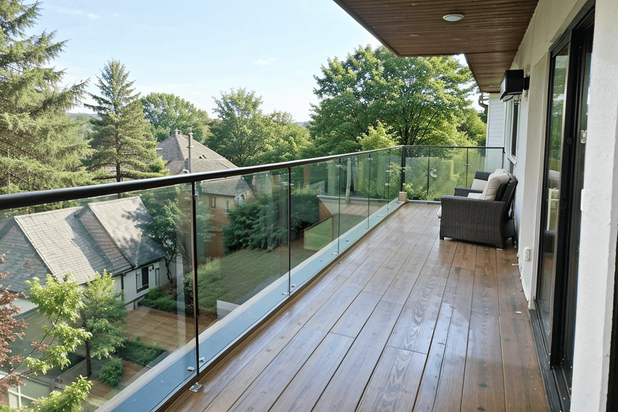 balcony deck railing glass