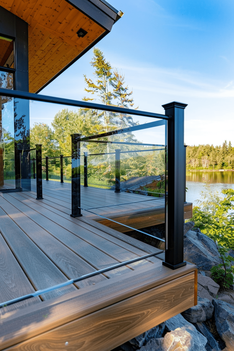 glass panel deck railing design