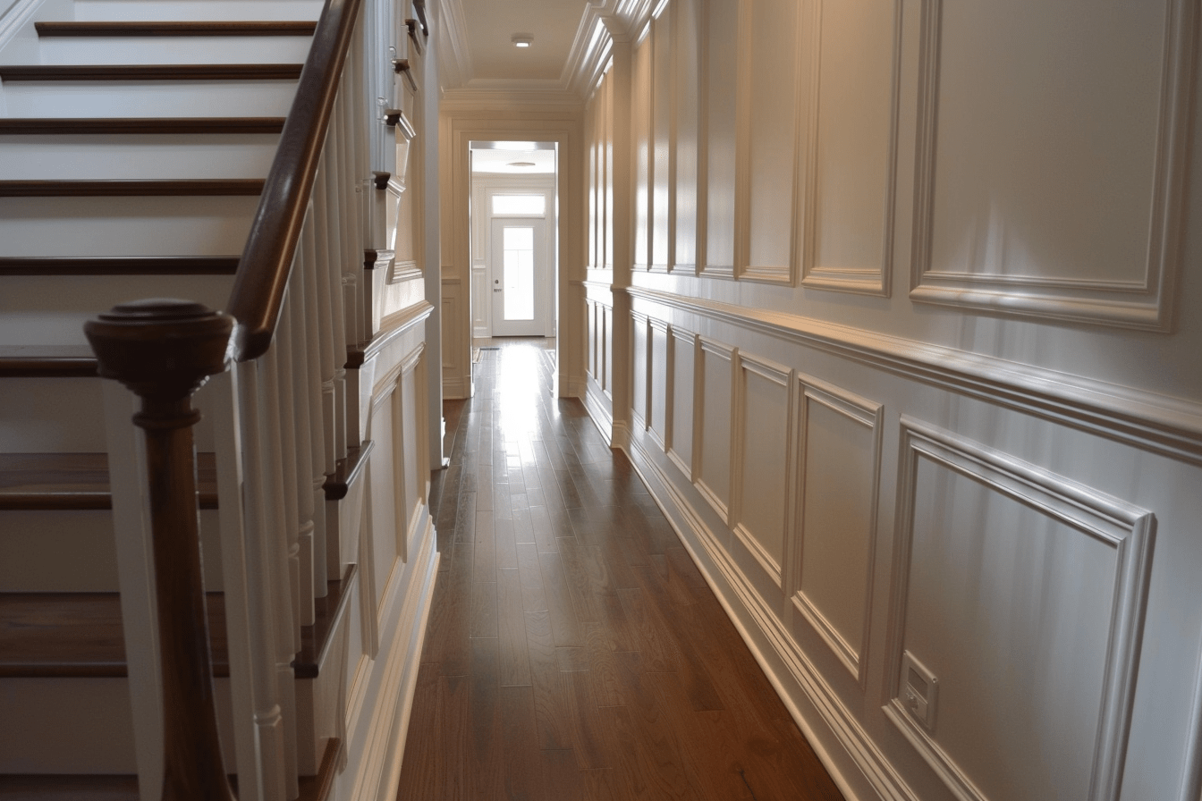 hallway wall panel wainscoting