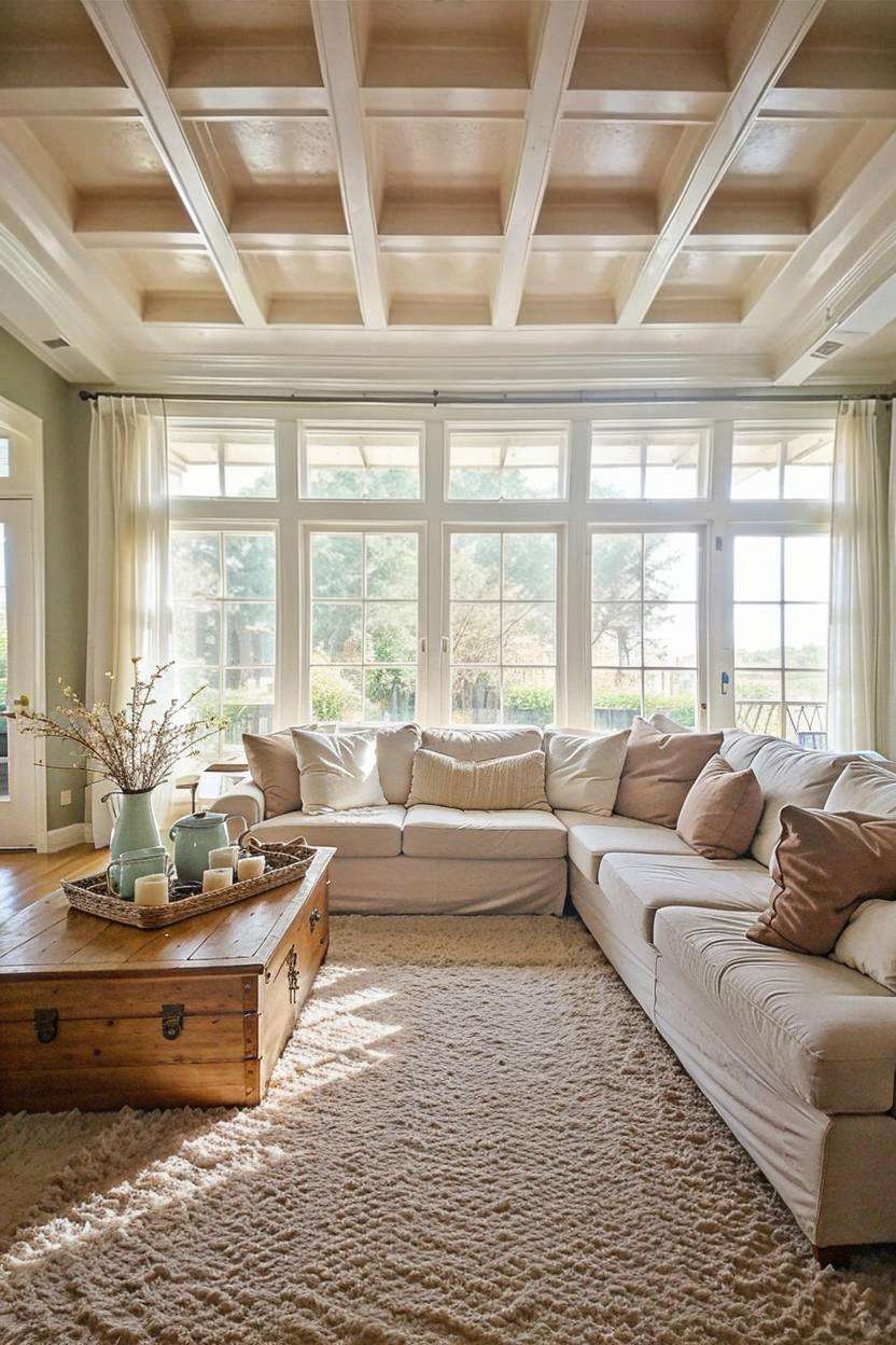 pattern square ceiling living room