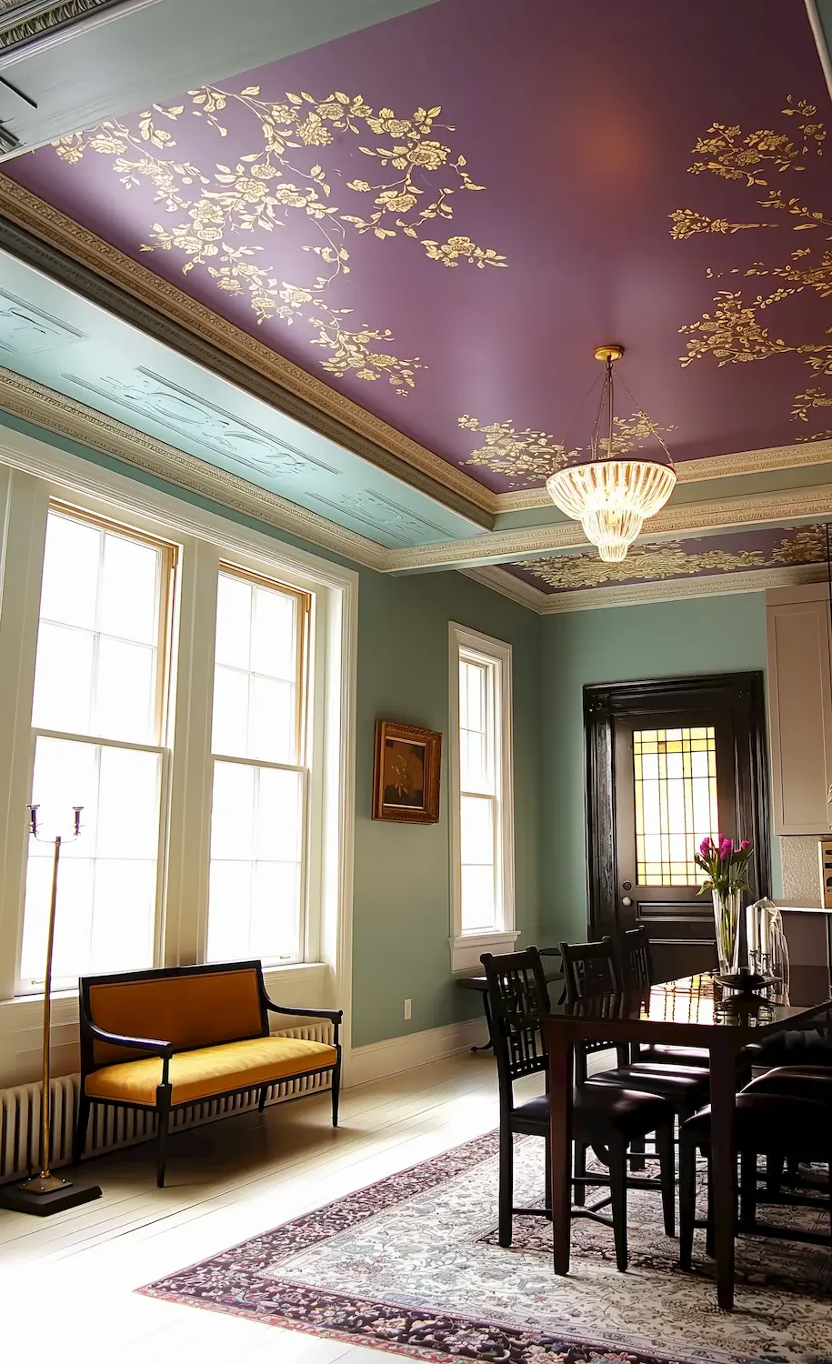 purple gold painted ceilings