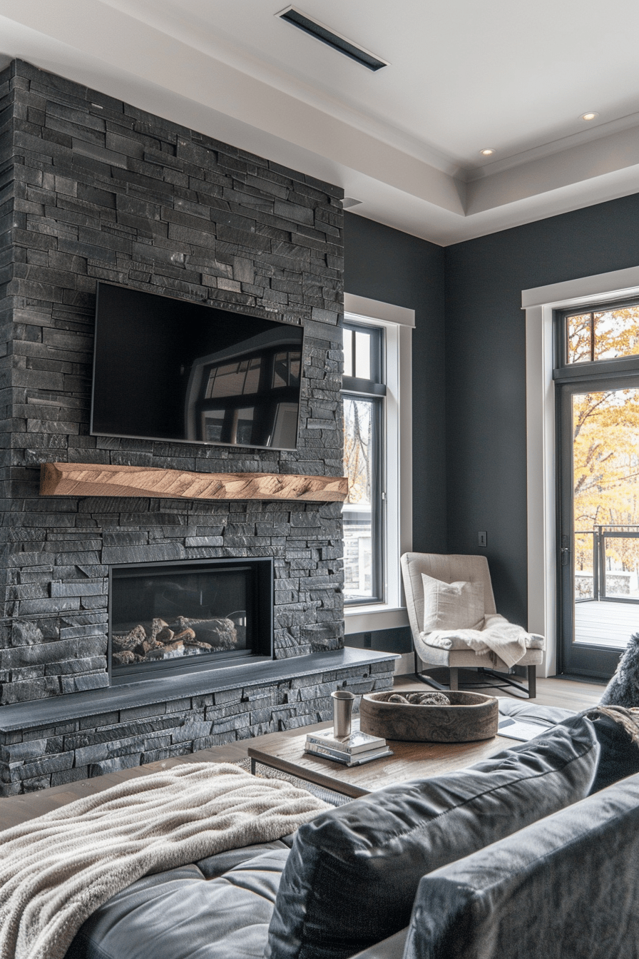 wall paneling fireplace focus stone veneer made