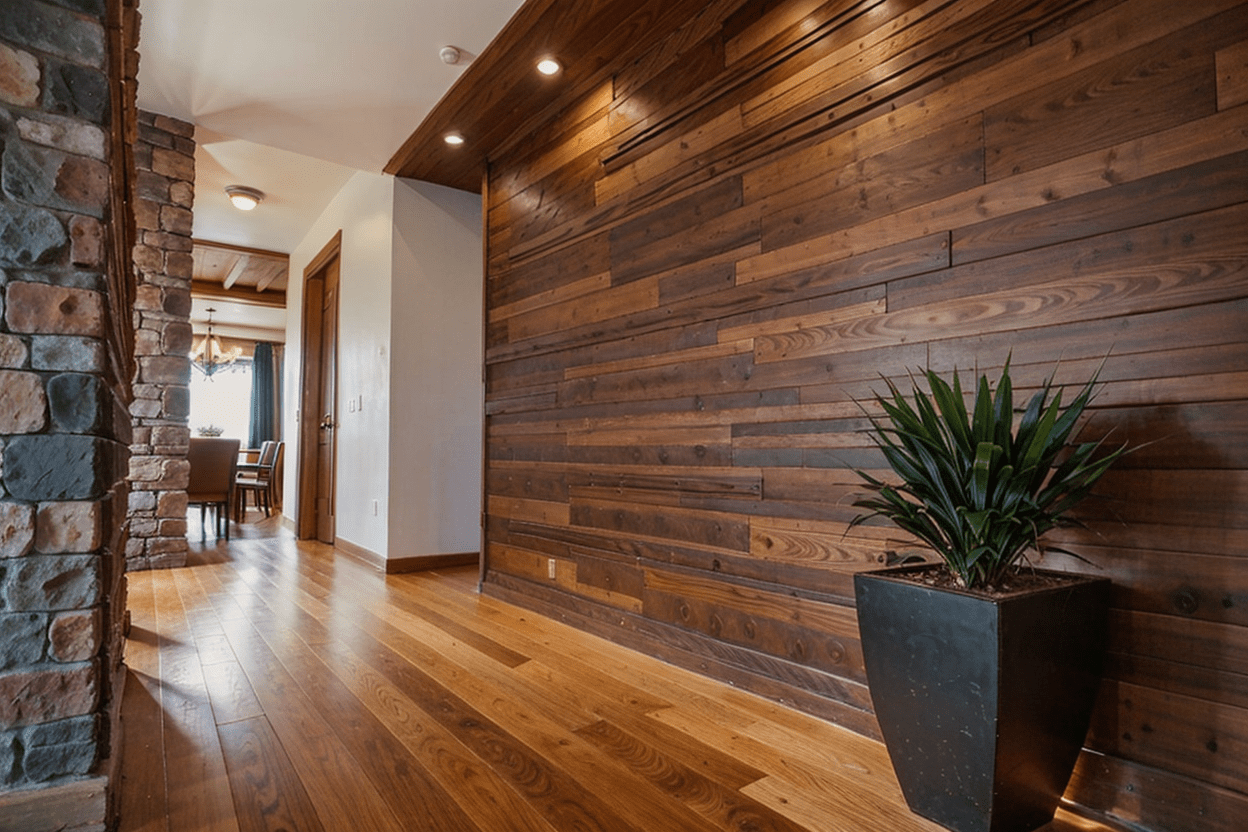 wide photo wall wood paneling