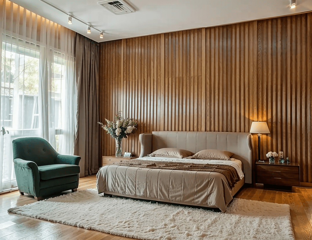 wooden Elegant Vertical Panels bedroom