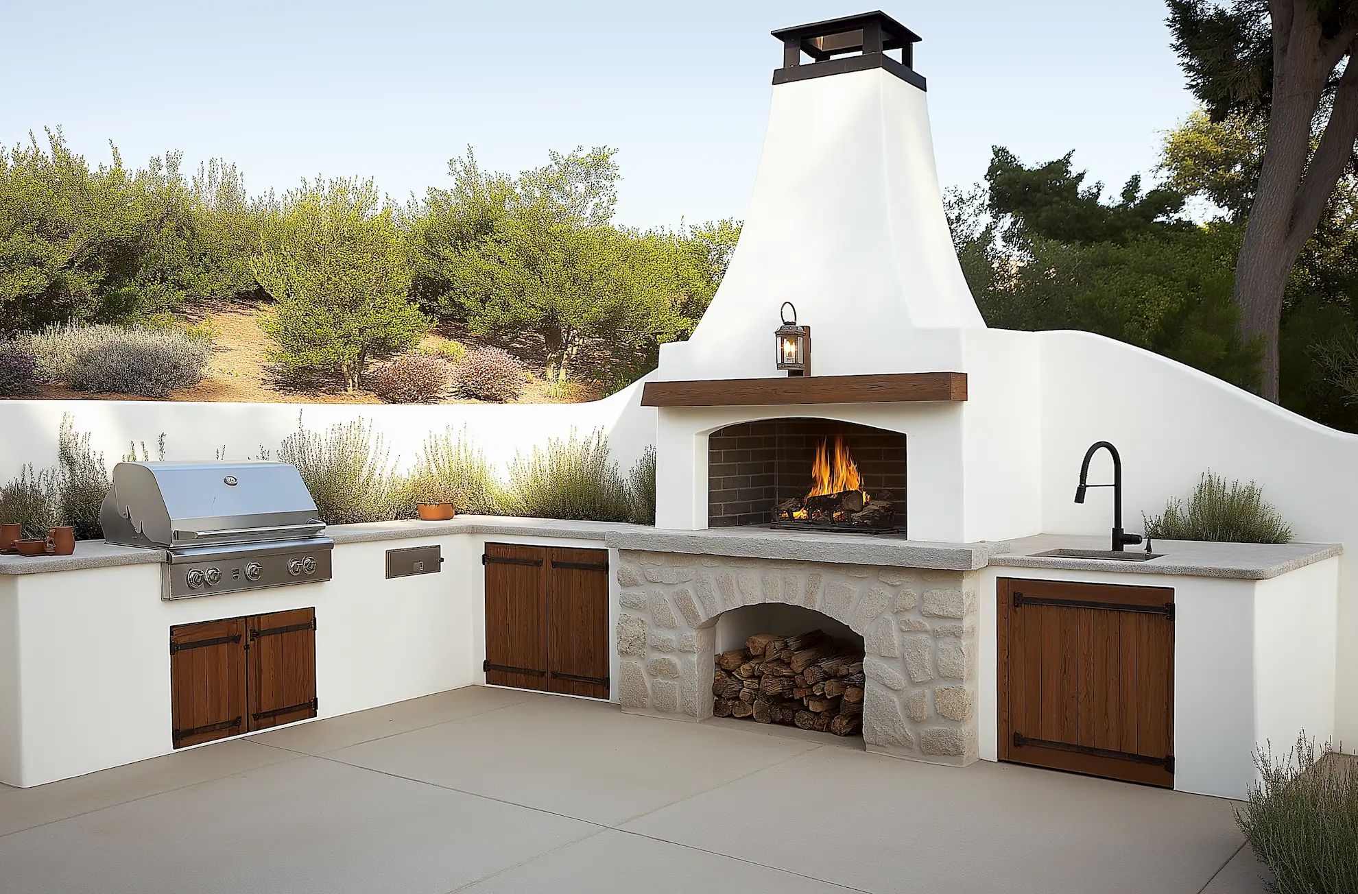 Mediterranean-Style Outdoor Kitchen