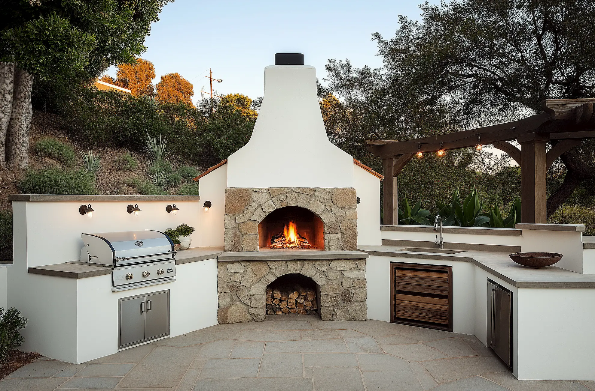 mediterranean outdoor kitchen photo