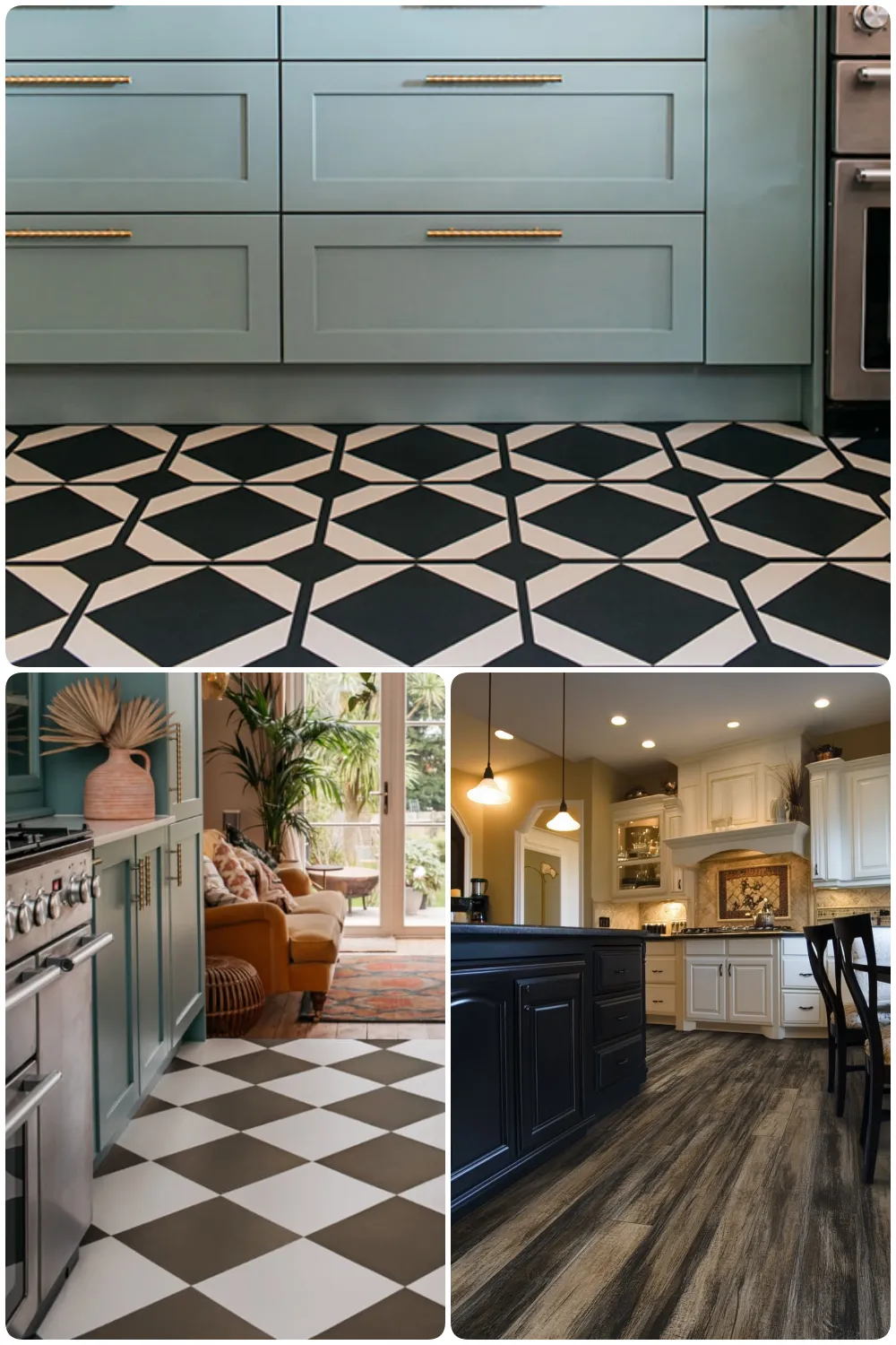 vinyl flooring kitchen, styles featuring geometric tiles and modern finishes in various colors