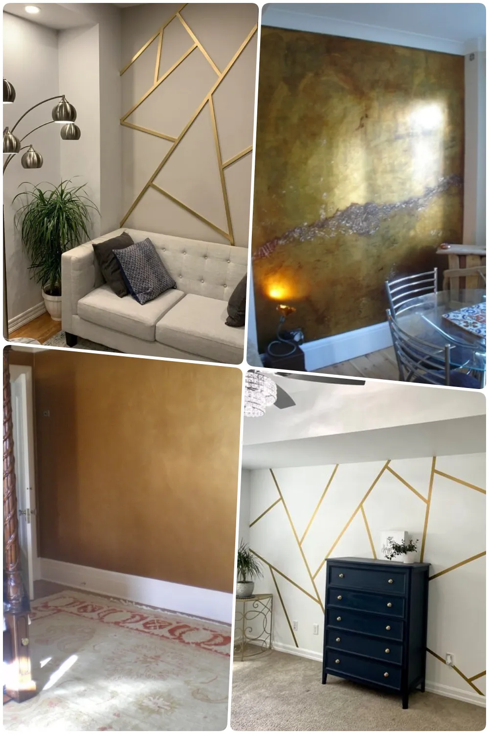 modern interiors featuring metallic accent walls geometric designs and stylish decor elements