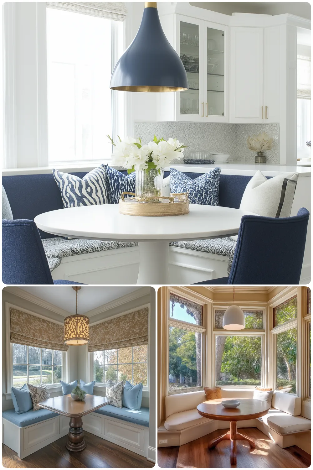 Charming nook dining room with cozy seating stylish decor and bright natural light for inviting meals